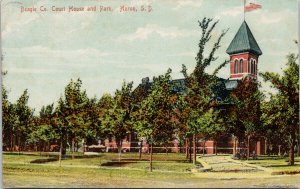 Huron SD Beagle County Court House Park c1909 RPO Tracy & Pier ??  Postcard F47