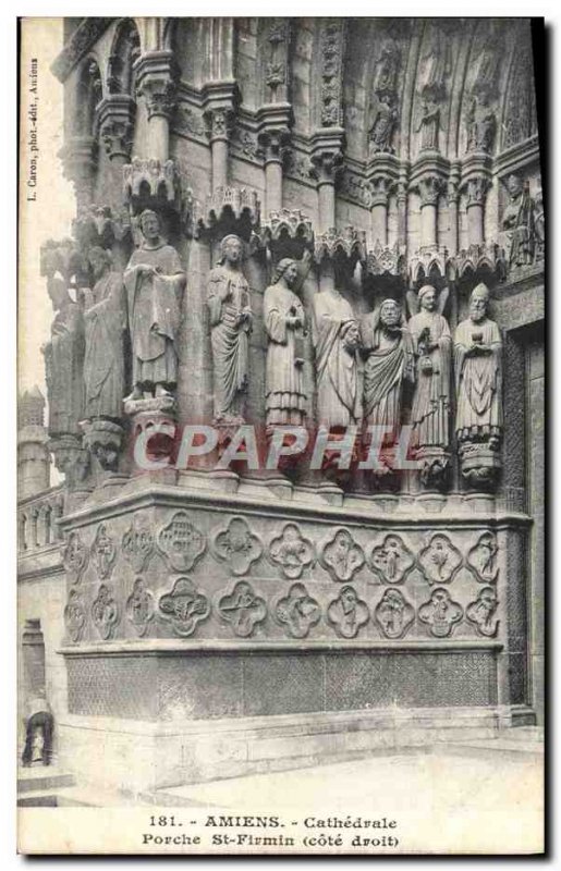 Old Postcard Amiens porch Saint Firmin