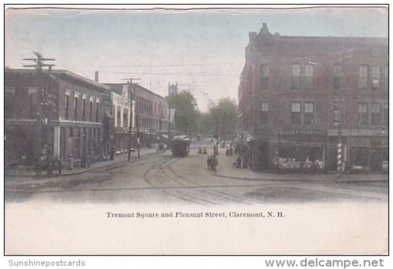 Tremont Square and Pleasant Street Claremont New Hampshire 1910