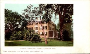 Vtg Cambridge Massachussets MA Home James Russel Lowell 1900 Old Unused Postcard