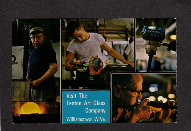 WV Fenton Art Glass Company Co Advertising Postcard Williamstown West Virginia