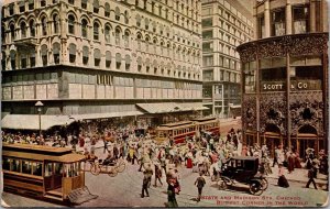 Illinois Chicago State and Madison Streets Trolleys 1913
