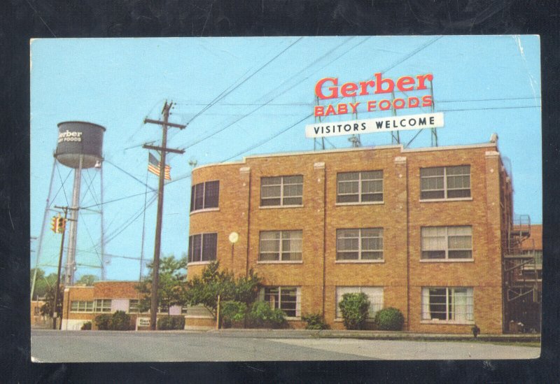 FREMONT MICHIGAN THE GERBER BABY FOOD COMPANY FACTORY WATER TOWER POSTCARD