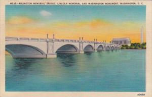 Washington D C The Arlington Memorial Bridge Lincoln Memorial and Washington ...