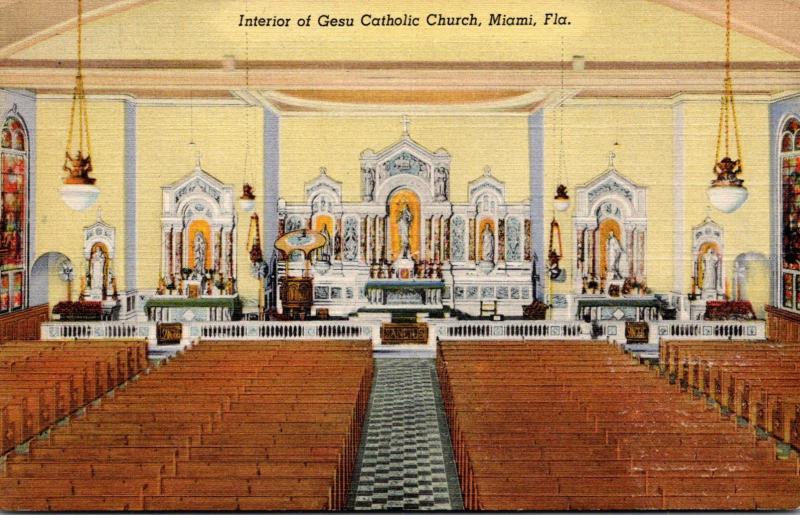 Florida Miami Gesu Catholic Church Curteich