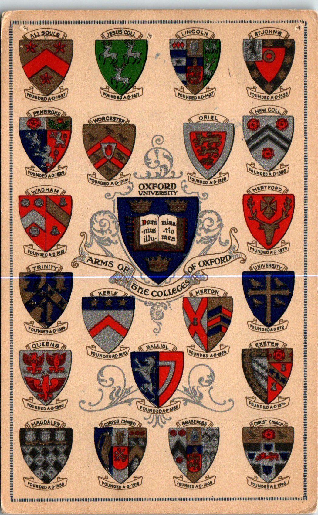 Coat of Arms Oxford Colleges,England,UK BIN | Topics - Schools ...