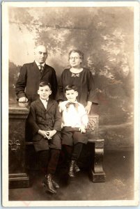 c1910s Cleveland, OH Handsome Family Boys Smile RPPC Real Photo Renslers PC A122