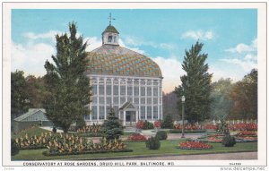 BALTIMORE, Maryland, PU-1931; Conservatory At Rose Gardens, Druid Hill Park