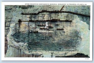 1920 Atlanta Georgia GA Postcard Stone Mountain Confederate Memorial Monument