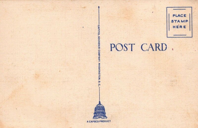 Bureau Of Engraving Printing Capitol Dome Background DC Vintage Linen Post Card