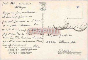 Modern Postcard Rhodes Harbor Entrance