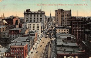 MAIN STREET EAST FROM WILDER BUILDING ROCHESTER NEW YORK POSTCARD EXCHANGE 1908