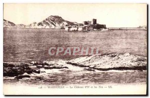 Old Postcard Marseille on Chateau d'If and the Islands