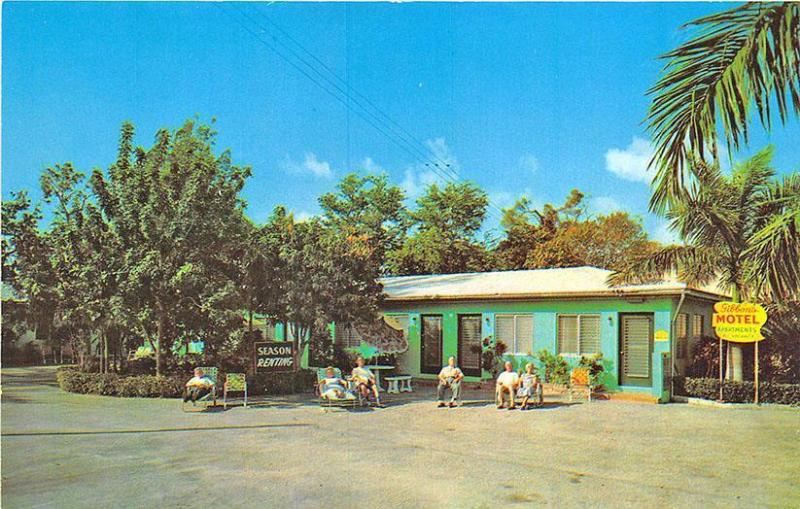 Miami FL Gibson's Motel Pool Postcard 