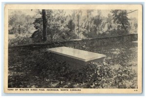 c1940 Tomb Walter Hines Page Aberdeen North Carolina NC Vintage Antique Postcard