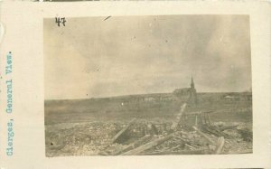 Clerges France WW1 Military  General View C-1918 RPPC Photo Postcard 20-9560