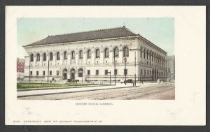 Ca 1900 VINTAGE* BOSTON MA PUBLIC LIBRARY UNPOSTED HAS MOUNTING MARKS
