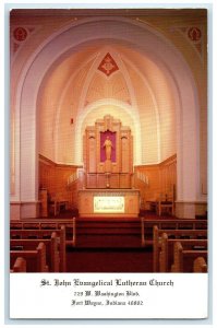 1999 Interior St John Evangelical Lutheran Church Fort Wayne Indiana IN Postcard