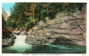 White Mountains NH-New Hampshire, The Pool Franconia Notch, Rocks, Postcard