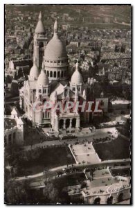 Old Postcard By Plane On Paris The Basilica of Sacre Coeur in Montmarte