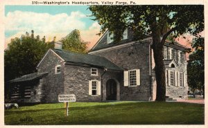 Vintage Postcard 1920's Washington's Headquarters Valley Forge Pennsylvania PA