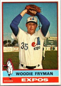 1976 Topps Baseball Card Woody Fryman Montreal Expos sk13422