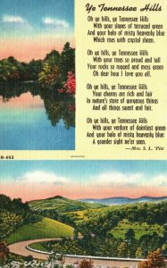 Vintage Postcard 1930s Ye Tennessee Hills Oh Ye Hill, Ye Tennessee Hills