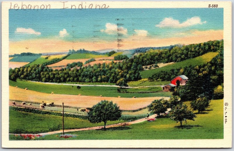 1941 Lebanon Indiana IN Trails Ground Landscapes Posted Postcard