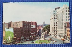 Vtg 1960's Downtown Monument Square Congress Street Portland Maine ME Postcard