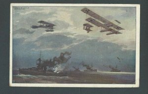 Ca 1927 German Bi-Winged Aircraft In Flying Club Painting