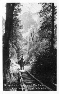 RPPC Trail toward Mist Falls KINGS CANYON National Park c1940s Vintage Postcard