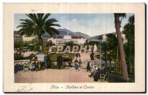 Old Postcard Nice Gardens and Casino