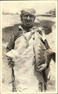 Native Americana Migaleto Medicine Man FRASHER'S Real Photo Postcard