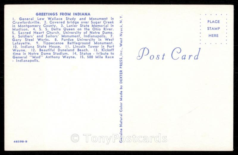 Greetings from Indiana - The Hoosier State