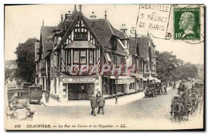 Old Postcard Deauville Street Casino and stores Au Printemps