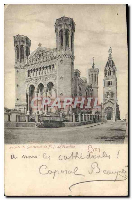 Postcard Old Lyon Facade of the Sanctuary of N D Fourviere