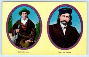 DEADWOOD, SD South Dakota ~WILD BILL HICKOK & CALAMITY JANE c1950s Postcard
