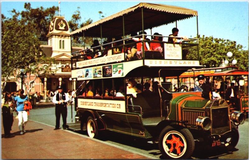 Disneyland Omnibus Anaheim California CA Doubledecker Unused Postcard D34