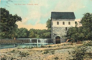 Postcard 1908 Kansas Fredonia Fall River Dam Case Pharmacy KS24-1631