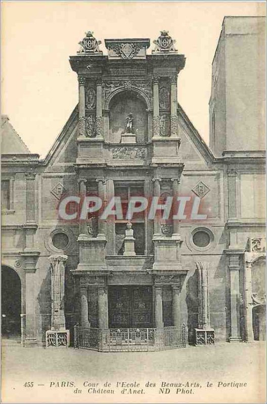 'Old Postcard Paris Court of the School of Fine Arts Portico of Chateau d''Anet'