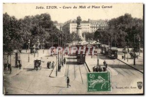 Lyon-Cours du Midi and Place Carnot Post Card Old