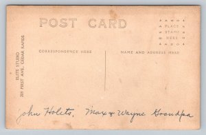 RPPC   Cedar Rapids  Iowa   Man Named John Holets  c1910  Postcard