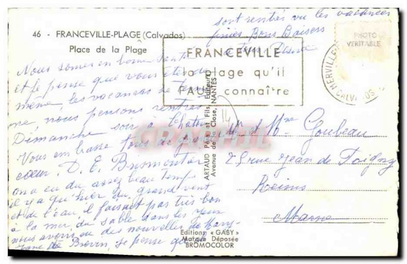 Postcard Modern Square Franceville Plage Union of initiative