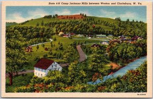 West Virginia, Camp Jacksons Mill Between Weston and Clarksburg Vintage Postcard