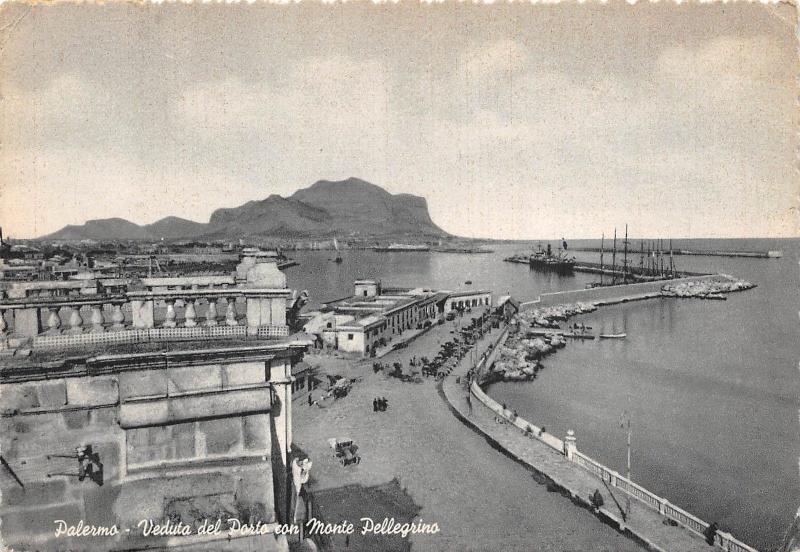 BR19869 Palermo view of the port with pellegrino hill   italy