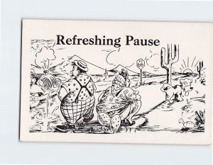 Postcard Refreshing Pause with Comic Art Print