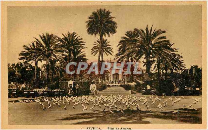 Old Postcard Sevilla Plaza de America