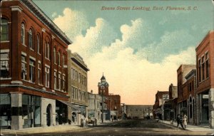 Florence South Carolina SC Evans Street Looking East c1910 Vintage Postcard