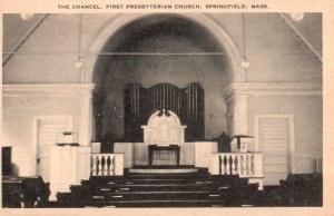 Vintage Postcard The Chancel First Presbyterian Church Springfield Massachusetts