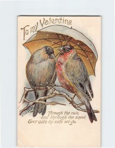 Postcard Valentine's Day Greeting Card with Quote and Embossed Art Print